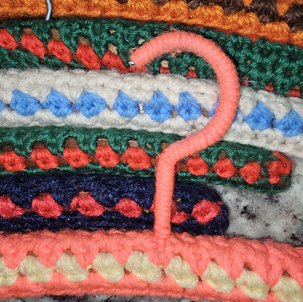 Handmade Crochet-Covered Coat Hangers Lot Of 9 - Picture 3 of 6